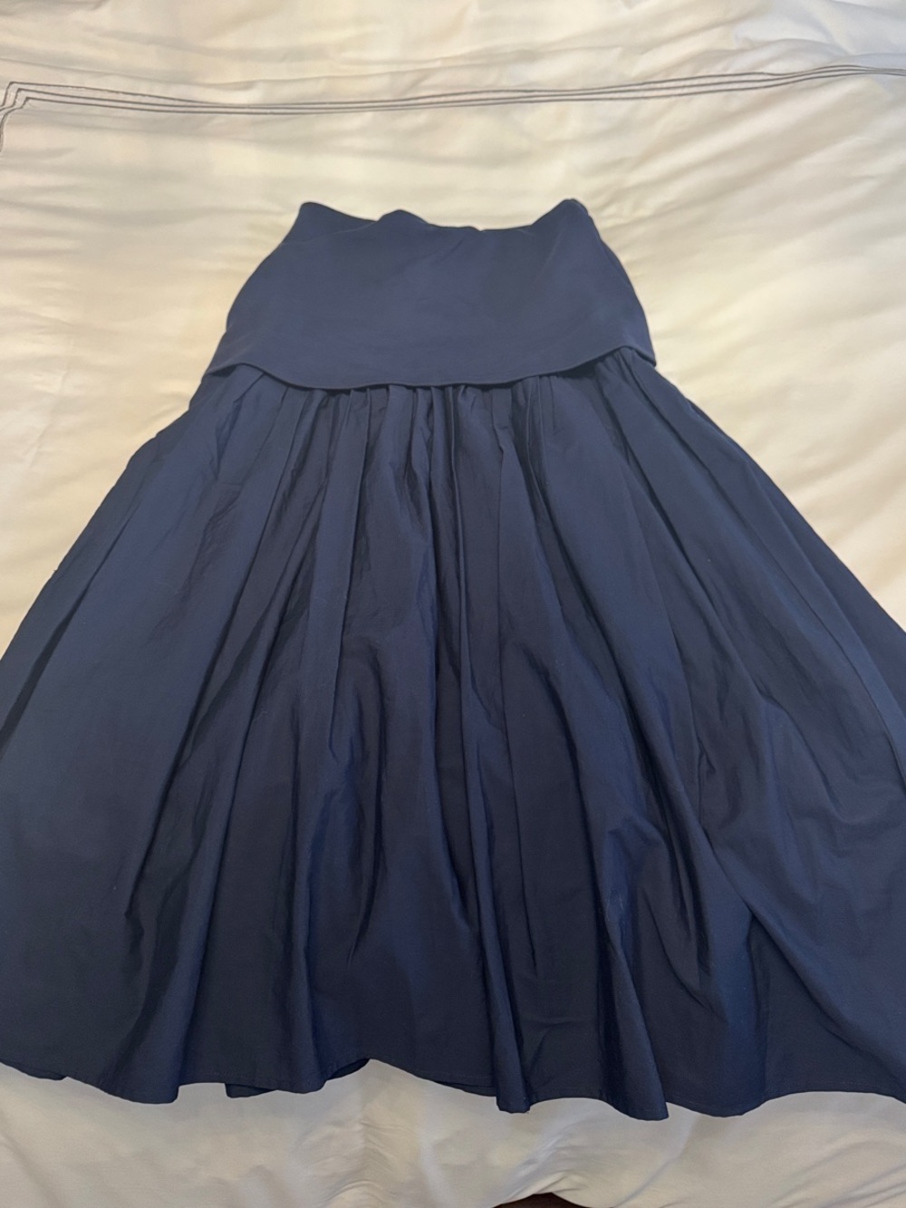 Zara Navy Full Circle Midi Skirt